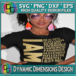 I AM A BLACK WOMAN SVG/PNG svg, png, instant download, dxf, eps, pdf, jpg, cricut, silhouette, sublimtion, printable