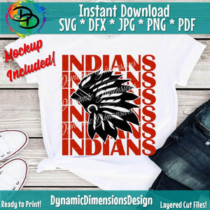 Indians Headdress Wordart