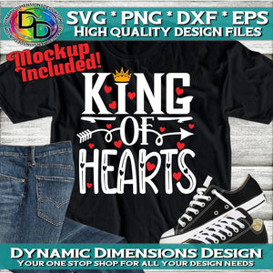King of Hearts svg, png, instant download, dxf, eps, pdf, jpg, cricut, silhouette, sublimtion, printable