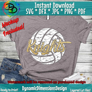Knights Distressed Volleyball