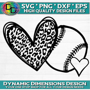 Leopard Baseball heart SVG/PNG svg, png, instant download, dxf, eps, pdf, jpg, cricut, silhouette, sublimtion, printable
