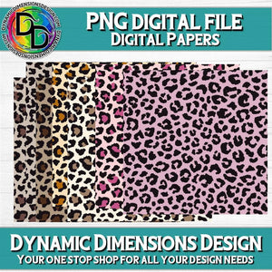 Leopard Digital Paper Bundle svg, png, instant download, dxf, eps, pdf, jpg, cricut, silhouette, sublimtion, printable