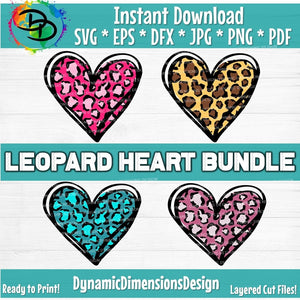 Leopard Heart Clipart Bundle