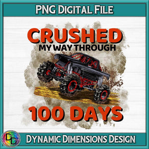 Monster Truck Crushing 100 Days PNG