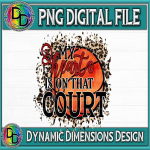 My Heart is on that court svg, png, instant download, dxf, eps, pdf, jpg, cricut, silhouette, sublimtion, printable