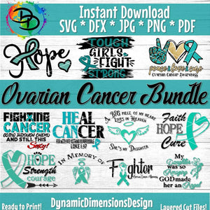 Ovarian/Cervical cancer Bundle svg, png, instant download, dxf, eps, pdf, jpg, cricut, silhouette, sublimtion, printable