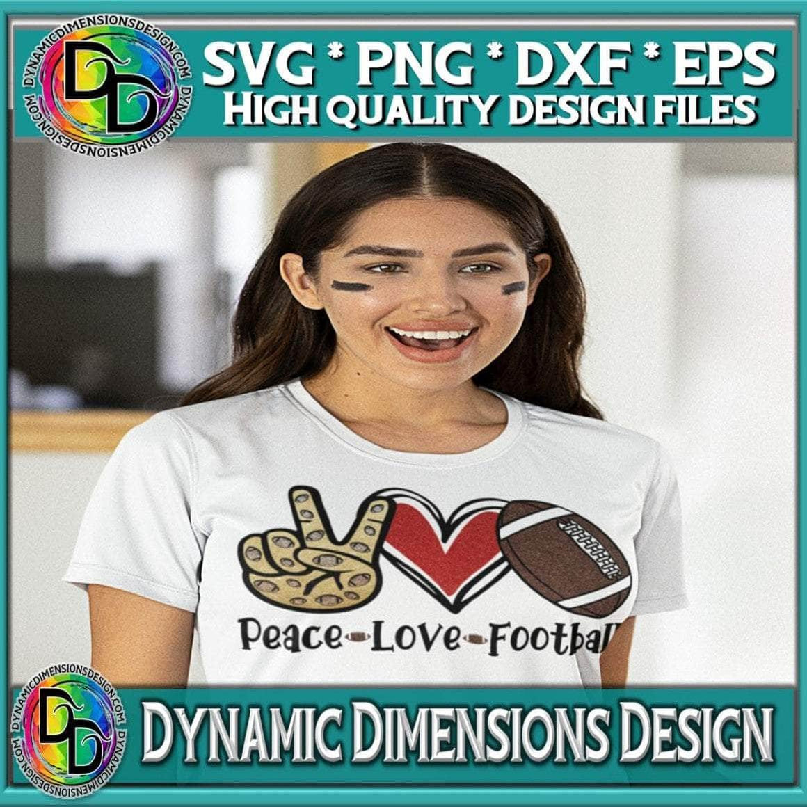 Peace, Love, Football svg, png, instant download, dxf, eps, pdf, jpg, cricut, silhouette, sublimtion, printable