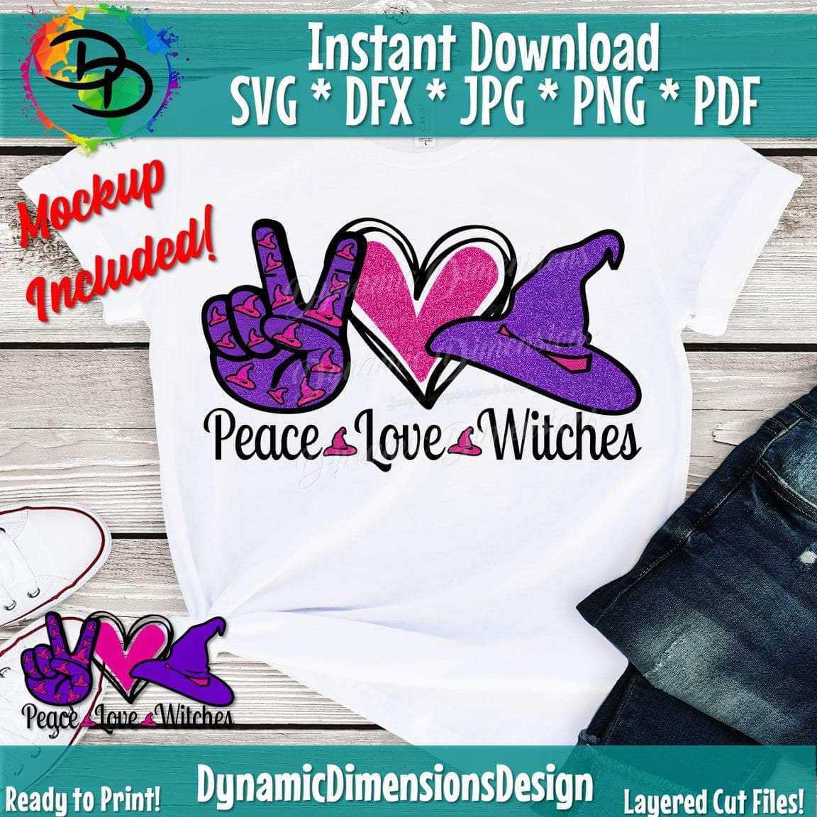 Peace Love Witches SVG/PNG