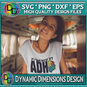 Dynamic Dimensions SVG Powered by ADHD sublimation Cricut Cut file
