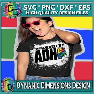 Powered by ADHD svg, png, instant download, dxf, eps, pdf, jpg, cricut, silhouette, sublimtion, printable