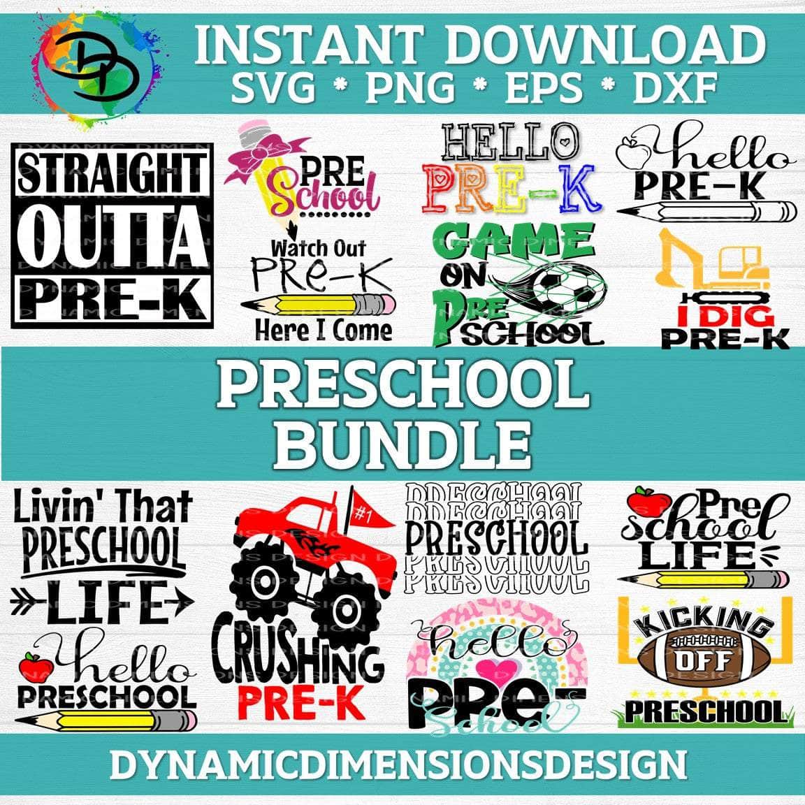 Preschool Bundle svg, png, instant download, dxf, eps, pdf, jpg, cricut, silhouette, sublimtion, printable