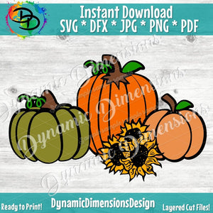 Pumpkin Sunflowers PNG/SVG