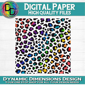Rainbow Leopard Digital Paper