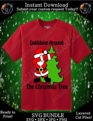 Santa Dabbing around the christmas tree