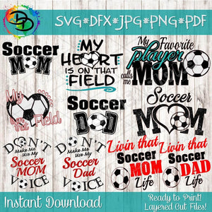 Soccer Bundle svg, png, instant download, dxf, eps, pdf, jpg, cricut, silhouette, sublimtion, printable