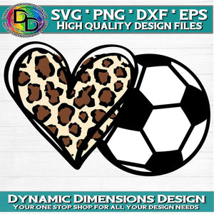 Soccer Heart Leopard svg, png, instant download, dxf, eps, pdf, jpg, cricut, silhouette, sublimtion, printable