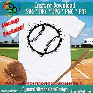 Softball/Baseball Splatter SVG/PNG