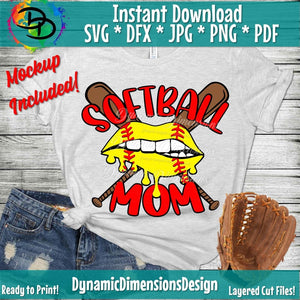 Softball Mom Lips