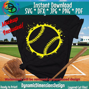 Softball Splatter SVG/PNG