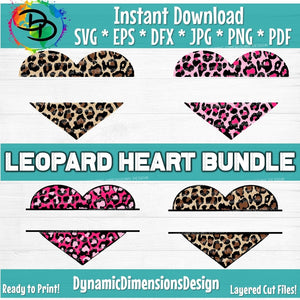 Split Leopard Heart Layered
