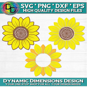 Sunflower Bundle svg, png, instant download, dxf, eps, pdf, jpg, cricut, silhouette, sublimtion, printable
