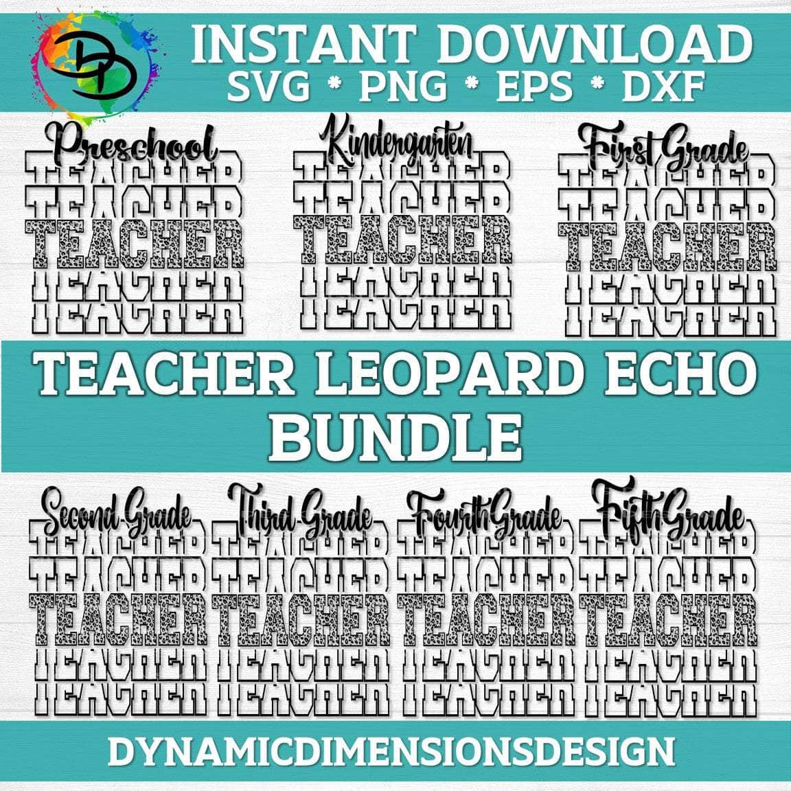 Teacher Leopard Stacked Echo